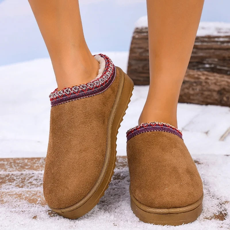 Fleece Lined Winter Snow Slippers