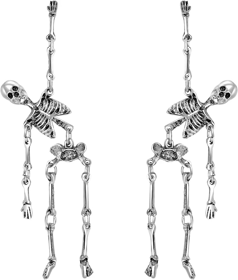 Gothic Articulated Skeleton Earrings