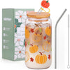 Pumpkin Glass Cup With Lid