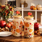 Pumpkin Glass Cup With Lid