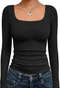 Square Neck Long Sleeve Top